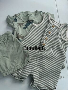 Carter's Sage Green & Cream Boys' 3-Piece Matching Set